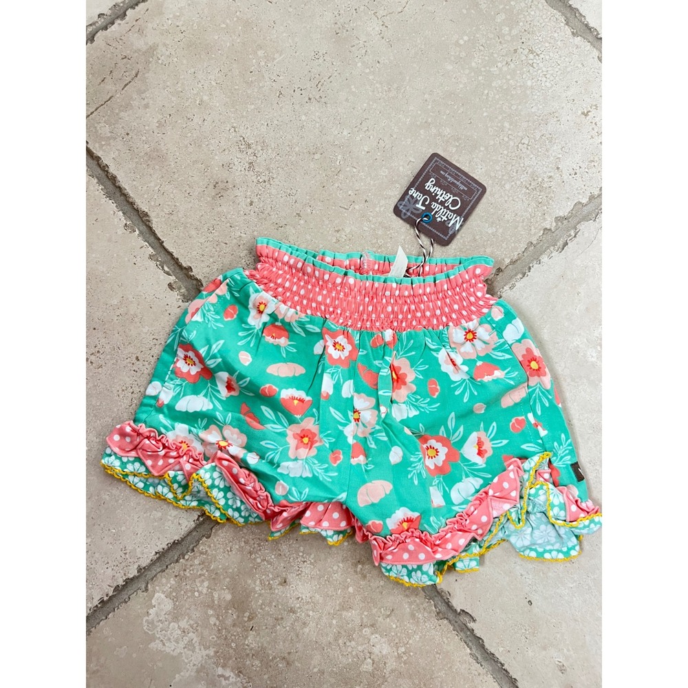 NEW Matilda Jane Dream Chasers Fun House Shorts Girl Size 4 Floral Ruffle